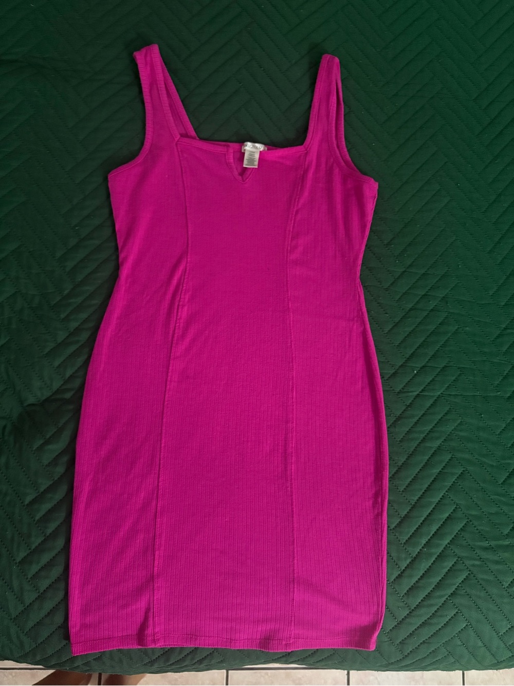 Fuchsia Ribbed Tank Dress - Women